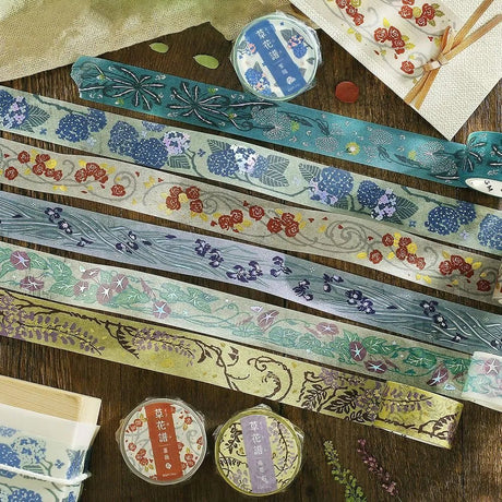 Washi Tape Flower & Grass Album Rose - 5 - BGM - Tidformera