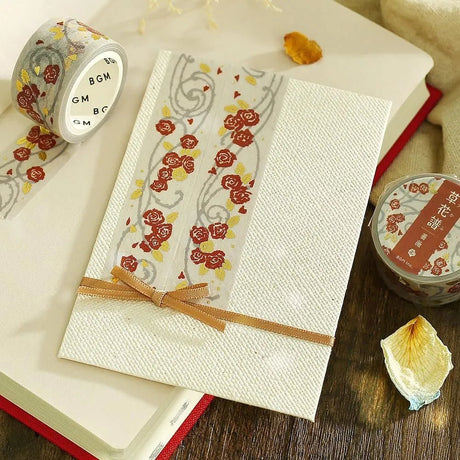 Washi Tape Flower & Grass Album Rose - 2 - BGM - Tidformera