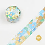 Washi Tape Flower Melody - American Blue - 1 - BGM - Tidformera