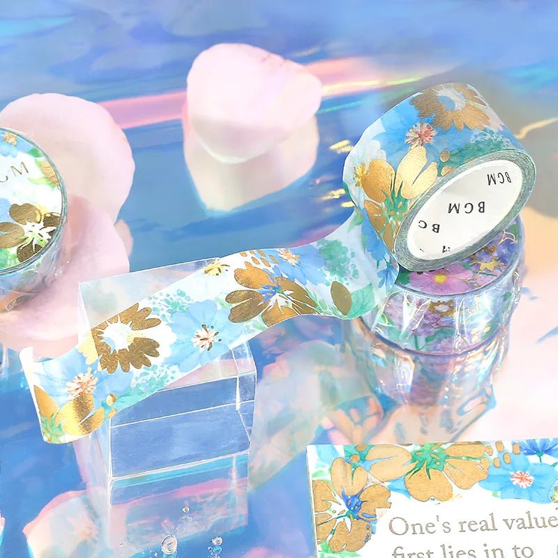 Washi Tape Flower Melody - American Blue - BGM - Tidformera