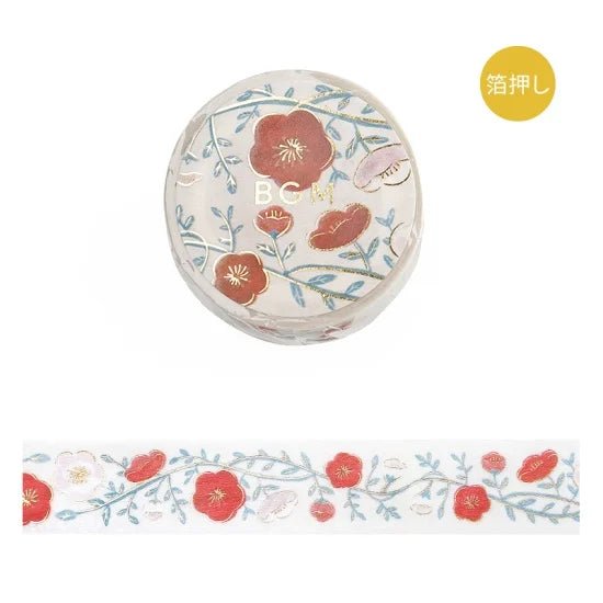 Washi Tape Flower pattern - Plum - BGM - Tidformera