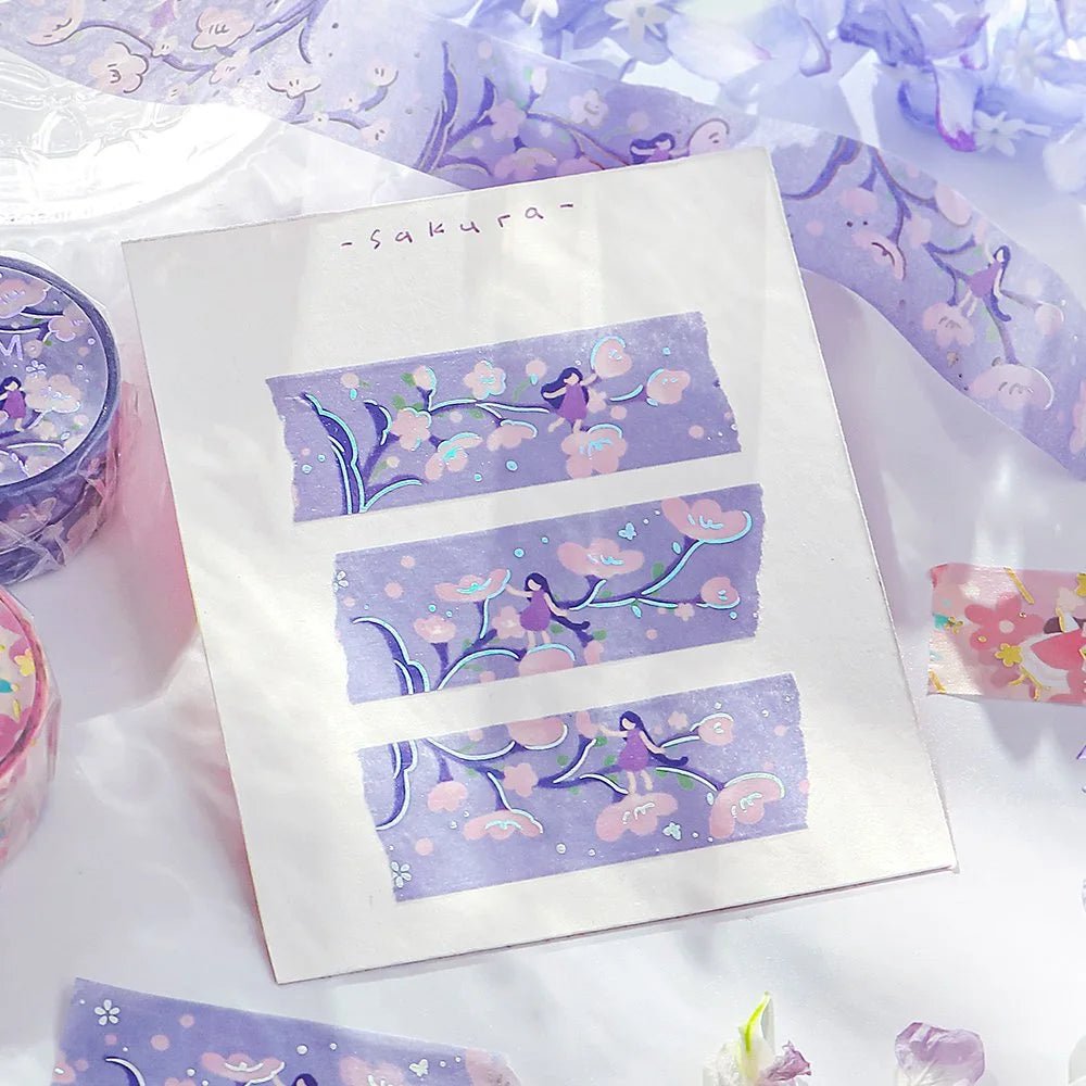 Washi Tape Flower Story - Light Purple - BGM - Tidformera