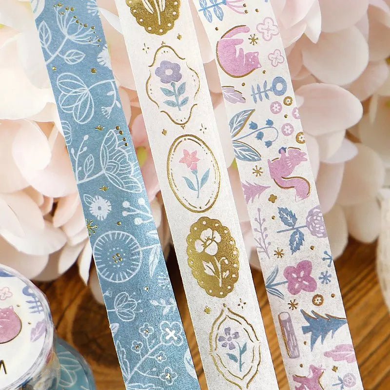 Washi Tape Flowering plants handbook - Flower brooch - BGM - Tidformera