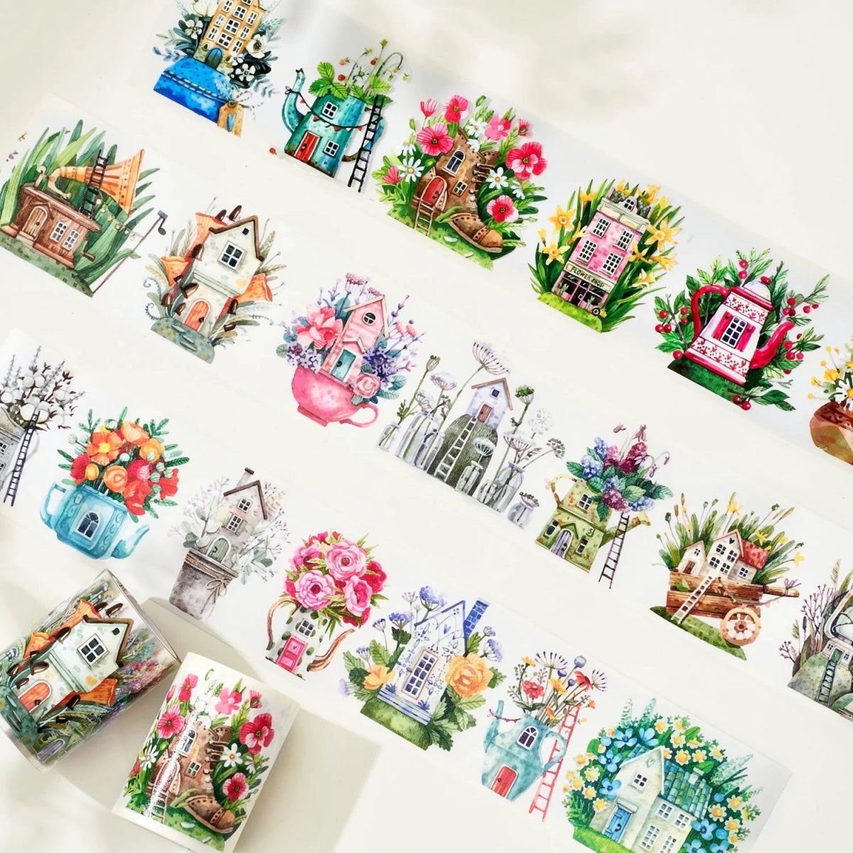 Washi tape Forest Houses Wide - 60 mm - Washi Tape Shop - Tidformera