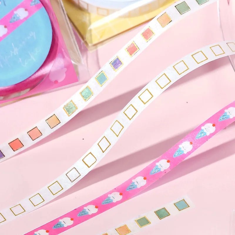 Washi Tape Gold Basic check - 5 mm - BGM - Tidformera