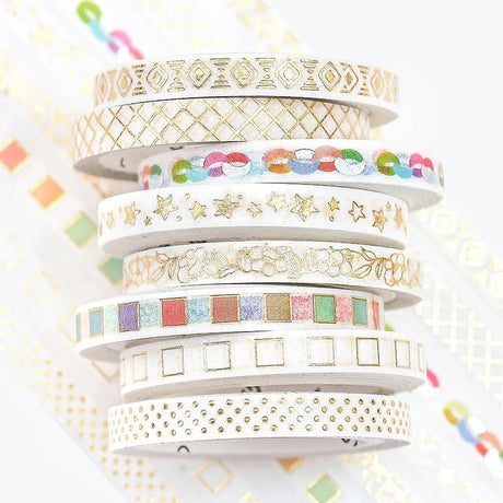 Washi Tape Gold Basic Mystery pattern - 5 mm - 4 - BGM - Tidformera