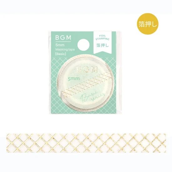 Washi Tape Gold Basic Waffle - 5 mm - BGM - Tidformera