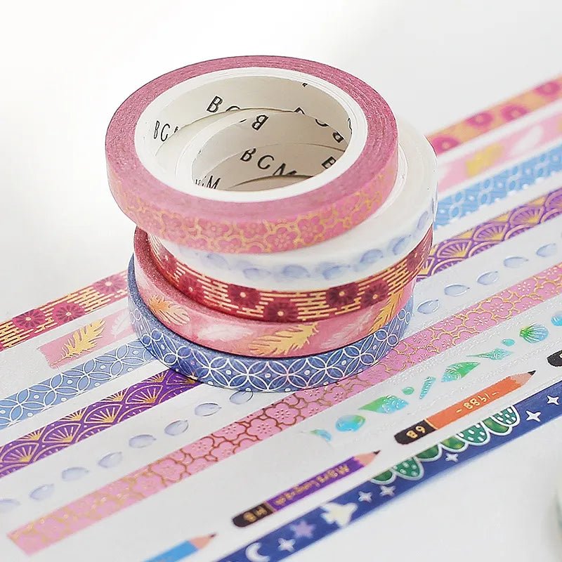 Washi Tape Gold Feather - 5 mm - BGM - Tidformera