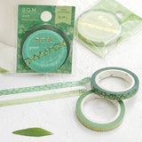 Washi Tape Gold Green Patterned - 5 mm - BGM - Tidformera