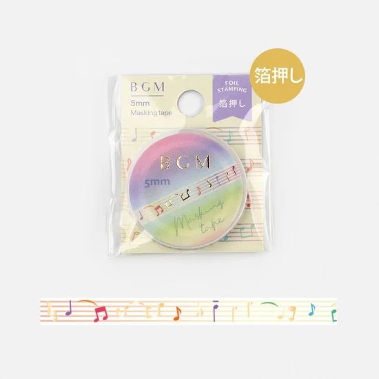 Washi Tape Gold Sheet Music - 5 mm - 4 - BGM - Tidformera