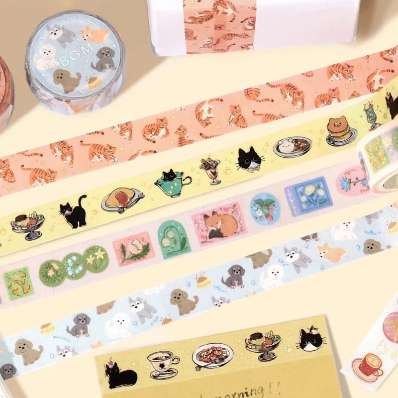 Washi Tape - Life Serie - Black Cat Cafe - 5 - BGM - Tidformera