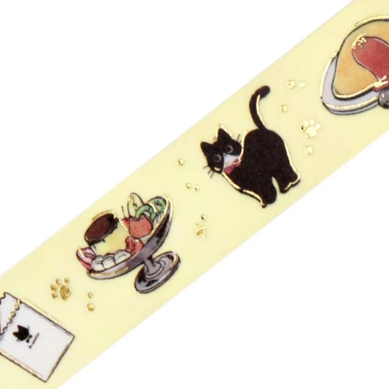 Washi Tape - Life Serie - Black Cat Cafe - 2 - BGM - Tidformera