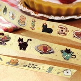 Washi Tape - Life Serie - Black Cat Cafe - 3 - BGM - Tidformera