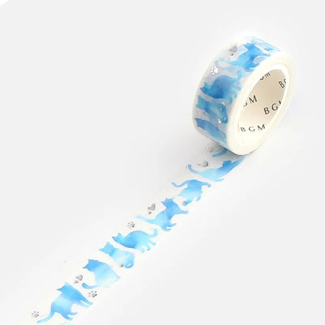 Washi Tape Life Serie - Blue cat - BGM - Tidformera