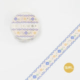 Washi Tape Life Serie - Embroidery Blue - BGM - Tidformera