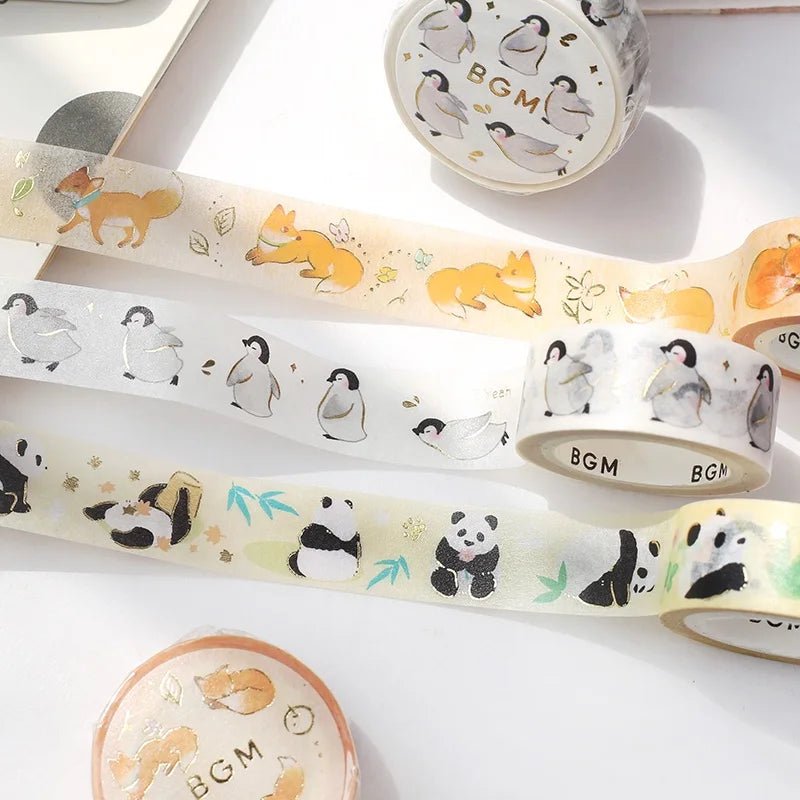 Washi Tape Life Serie - Leaves and Foxes - BGM - Tidformera