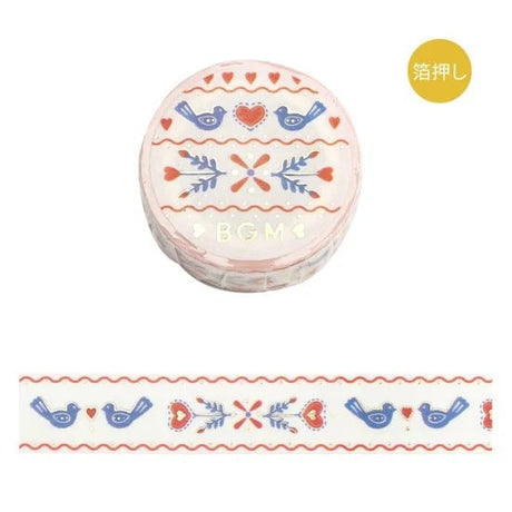 Dekorationstejp med broderade motiv i vintage stil.  Washi Tape Life Serie - Vintage embroidery från BGM - Tidformera