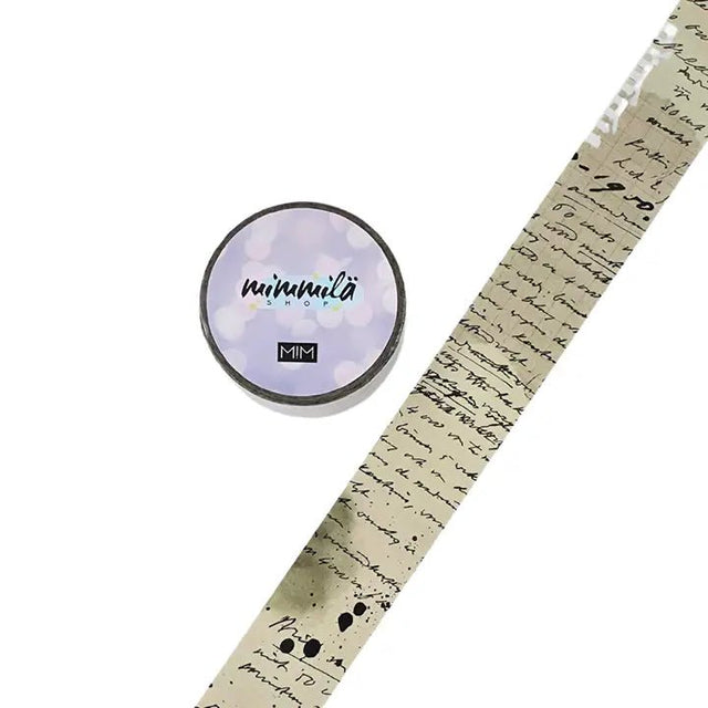 Washi tape - Mimmilä - Script Columns Moss Green 25 mm - 1 - MIC & MIM Premium Paper Shop - Tidformera