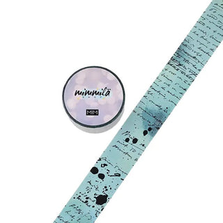 Washi tape - Mimmilä - Script Columns Teal 25 mm - 1 - MIC & MIM Premium Paper Shop - Tidformera