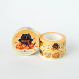 Washi tape Mocha - Cozy Fall Autumn Cat - 3 - Moonaries illo - Tidformera