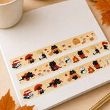 Washi tape Mocha - Purrfect Autumn Days - 5 - Moonaries illo - Tidformera