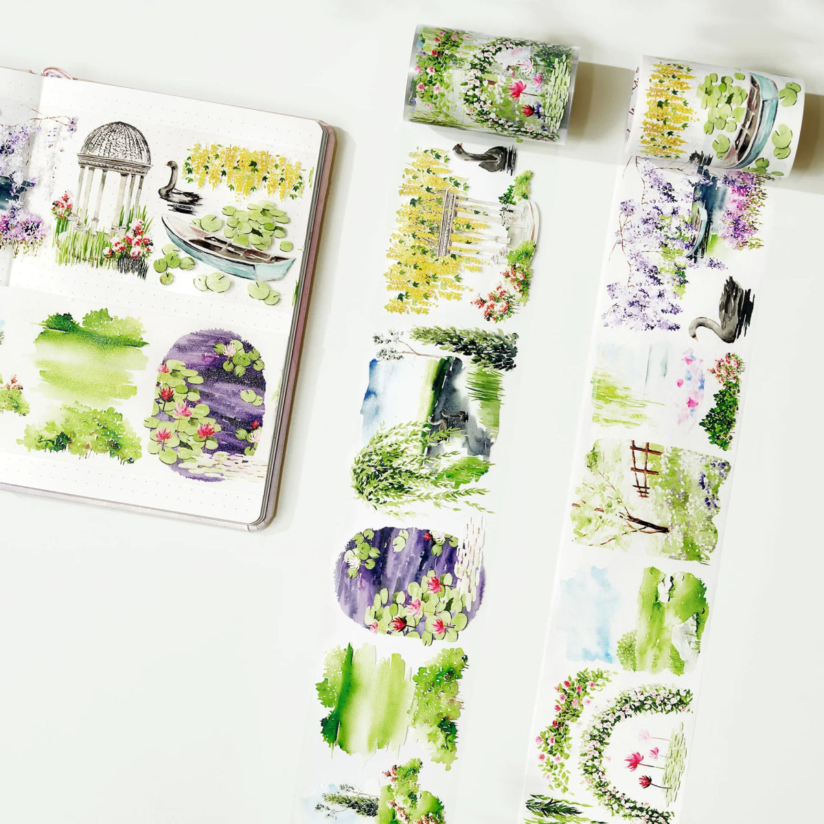 Washi tape Monet's Garden Wide - 70 mm - Washi Tape Shop - Tidformera