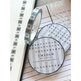 Washi Tape - Month Numbers 5 mm - Grey - 2 - Emadam Art & Design - Tidformera
