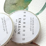Washi Tape - Month Numbers 5 mm - White - 2 - Emadam Art & Design - Tidformera