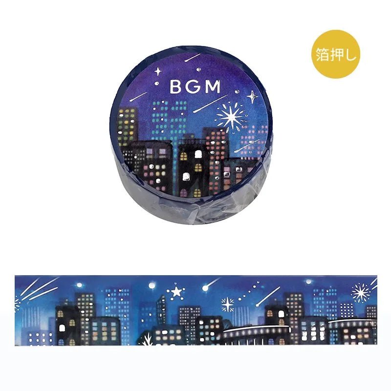 Washi Tape Night of Shooting Stars - City - BGM - Tidformera