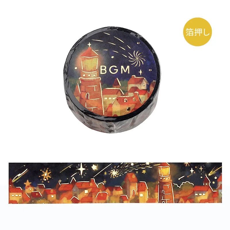 Washi Tape Night of Shooting Stars - Warm Lights - BGM - Tidformera