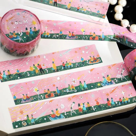 Washi Tape Night of Shooting Stars - Watching Stars - 2 - BGM - Tidformera