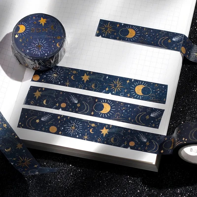 Washi Tape On a Starry Night - 2 - BGM - Tidformera