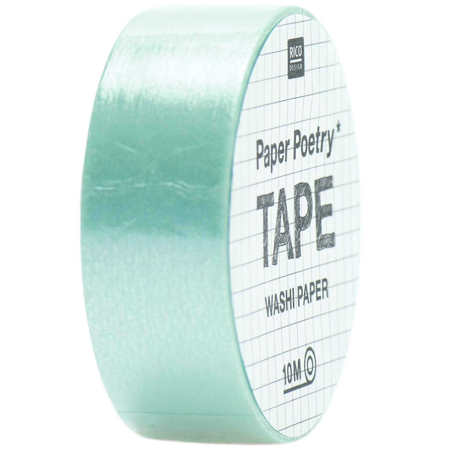 Washi tape Paper Poetry Enfärgade - Aqua - Rico Design - Tidformera