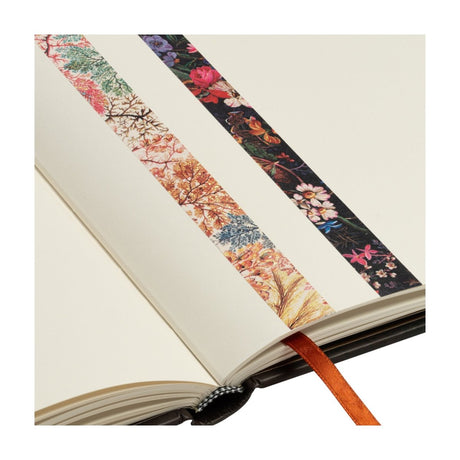 Två blommiga washitejps i en anteckningsbok.  Washi Tape Paperblanks 2 - pack - Anemone & Floralia från Paperblanks - Tidformera