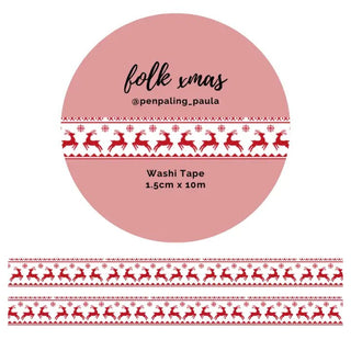 Washi tape - Penpaling Paula 15 mm - Folk Xmas - 1 - Penpaling Paula - Tidformera