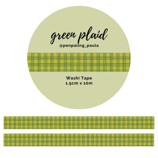 Washi tape - Penpaling Paula 15 mm - Green Plaid - 1 - Penpaling Paula - Tidformera