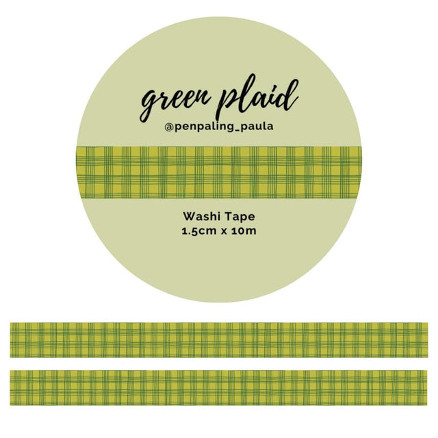 Washi tape - Penpaling Paula 15 mm - Green Plaid - 1 - Penpaling Paula - Tidformera