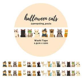 Washi tape - Penpaling Paula 15 mm - Halloween Cats - 1 - Penpaling Paula - Tidformera