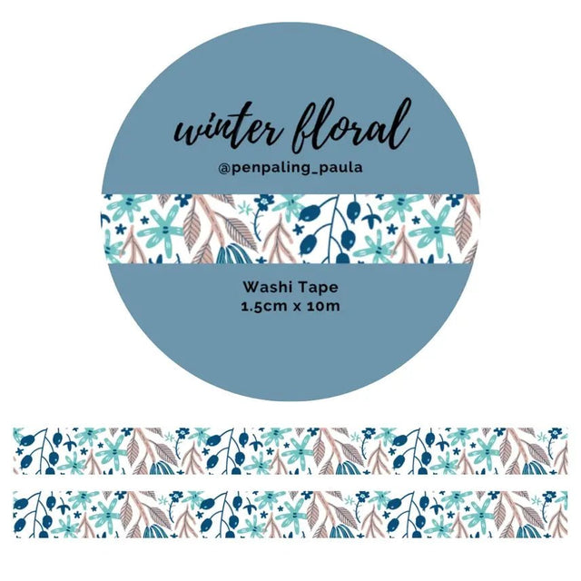 Washi tape - Penpaling Paula 15 mm - Winter Floral - 1 - Penpaling Paula - Tidformera
