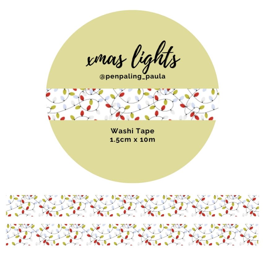 Washi tape - Penpaling Paula 15 mm - Xmas Lights - 1 - Penpaling Paula - Tidformera