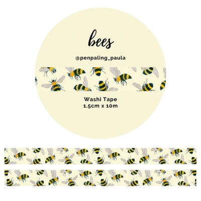 Washi tape - Pen paling Paula - Bees 15 mm