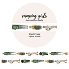 Washi tape - Penpaling Paula - Camping girls 15 mm - 1 - Penpaling Paula - Tidformera