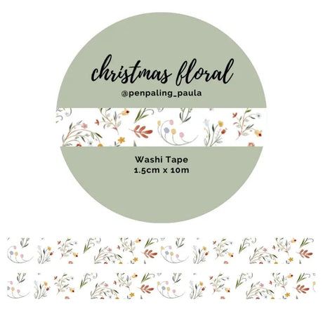 Washi tape - Penpaling Paula - Christmas Floral 15 mm - 1 - Penpaling Paula - Tidformera