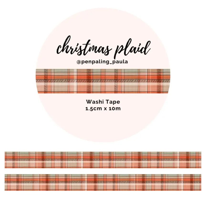 Washi tape - Penpaling Paula - Christmas Plaid 15 mm - 1 - Penpaling Paula - Tidformera