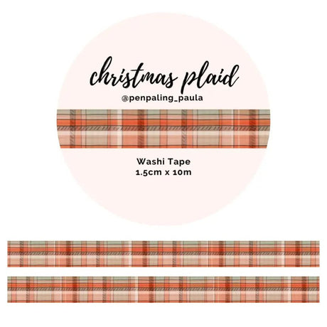 Washi tape - Penpaling Paula - Christmas Plaid 15 mm - 1 - Penpaling Paula - Tidformera