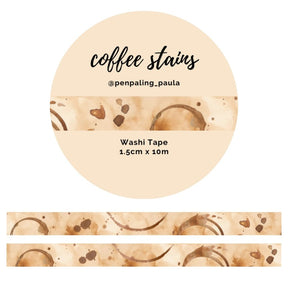 Washi tape - Penpaling Paula - Coffee Stains 15 mm - 1 - Penpaling Paula - Tidformera