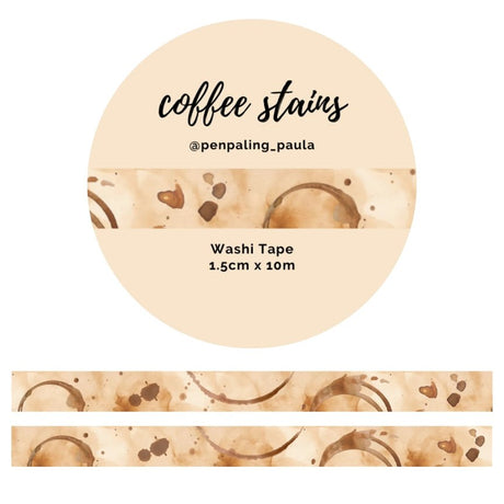 Washi tape - Penpaling Paula - Coffee Stains 15 mm - 1 - Penpaling Paula - Tidformera