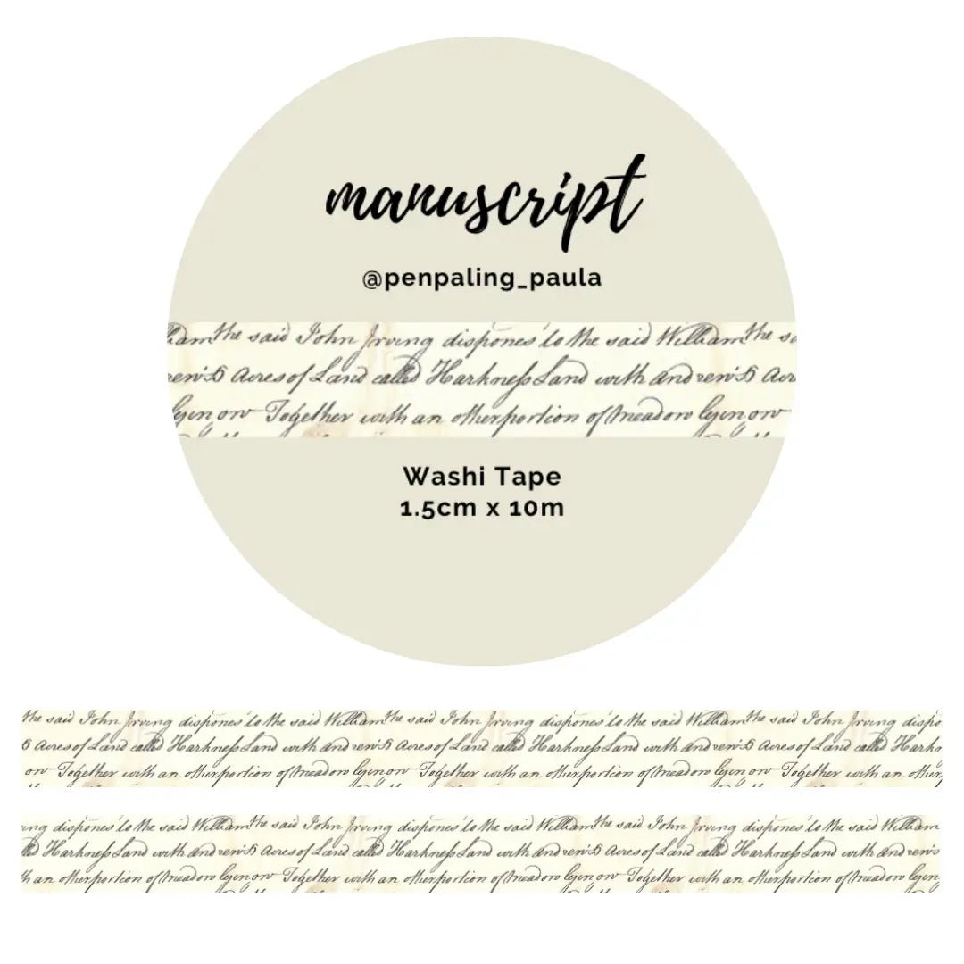 Washi tape - Penpaling Paula - Manuscript 15 mm - 1 - Penpaling Paula - Tidformera