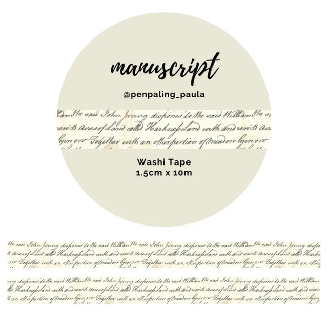 Washi tape - Penpaling Paula - Manuscript 15 mm - 1 - Penpaling Paula - Tidformera
