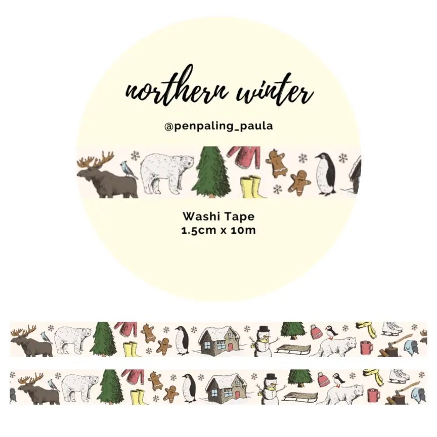 Washi tape - Penpaling Paula - Northern Winter 15 mm - 1 - Penpaling Paula - Tidformera